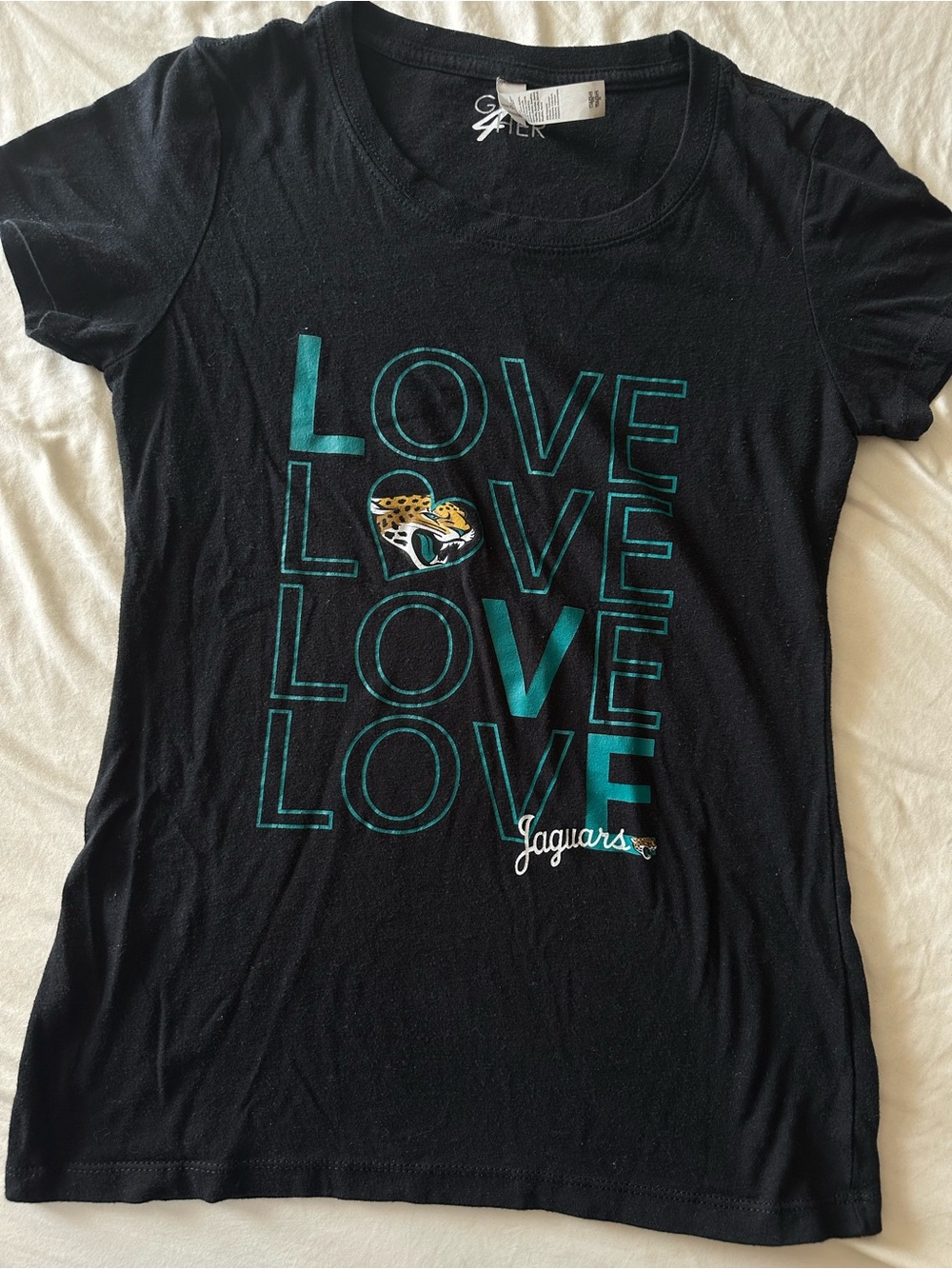 NFL Jacksonville Jaguars Black 'LOVE' Tee Women's Size S